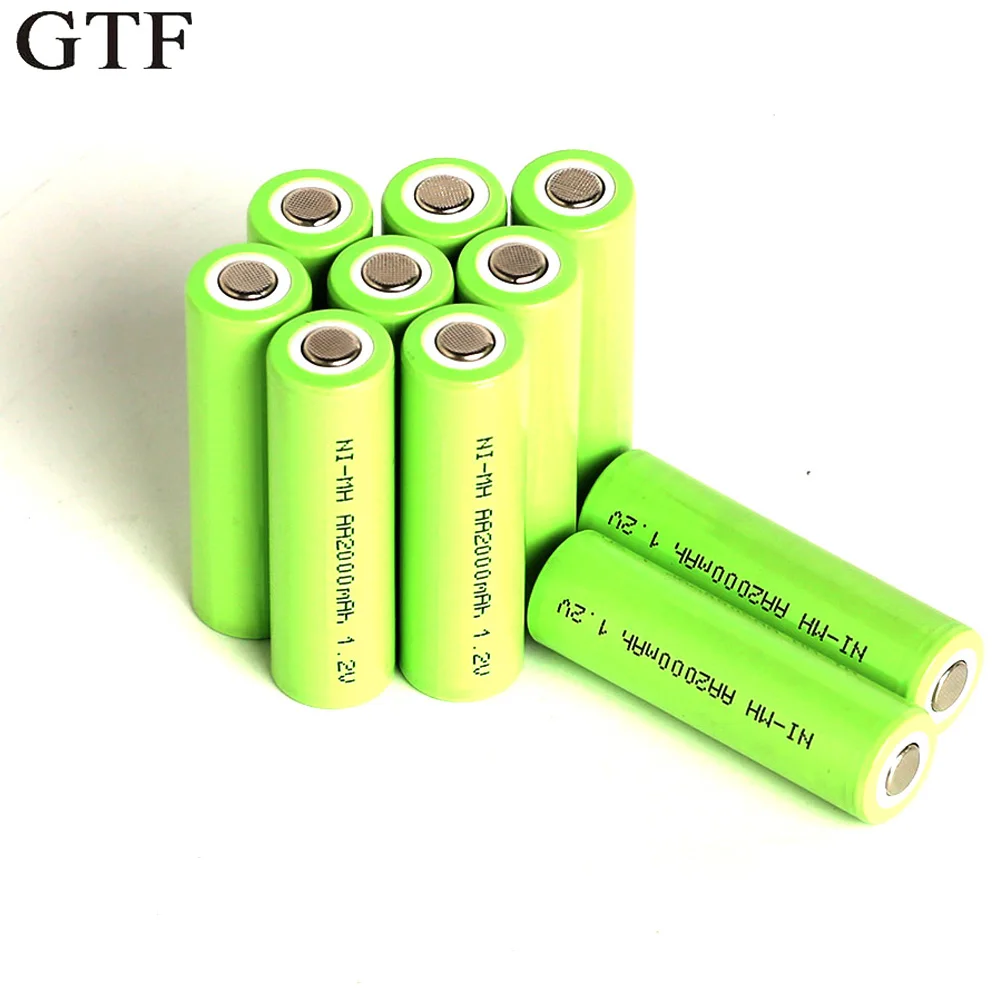 GTF 1.2V AA 2000mAh Ni-MH Rechargeable Battery AA Bateria Battery 2A Batteries For camera toys power Vacuum cleaner battery Cell