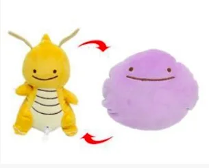 25cm Cartoon Ditto Reversible Pillow Cushion Transform to Furret Eevee Umbreon Magnemite Magikarp Stuffed Plush Doll Toy SA1666a