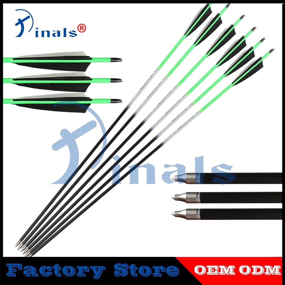 

Inalws Archery Pure Carbon Arrows Spine 300-600 Shafts 5inch Turkey Feathers Internal Arro Nock Bow Hunting Shooting 6pcs