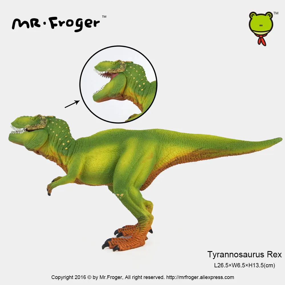 Mr.Froger Tyrannosaurus Rex Model Toy Dinosaur T-REX Classic Toys Children Animals Green Real Models Jurassic Toys Set Gift DIY