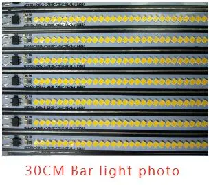 220Vac 2835SMD 30/40/50CM 7w warm cold white dimmable bright LED Bar Light Showcase Hard Strip Cabinet LED Rigid light+cover