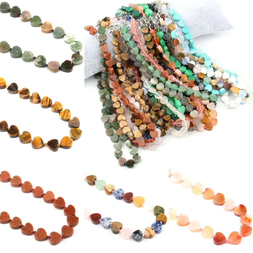 

Wholesale Natural Stone Necklace Agates Necklace Quartz Stone Necklace 10x10mm 18 inches