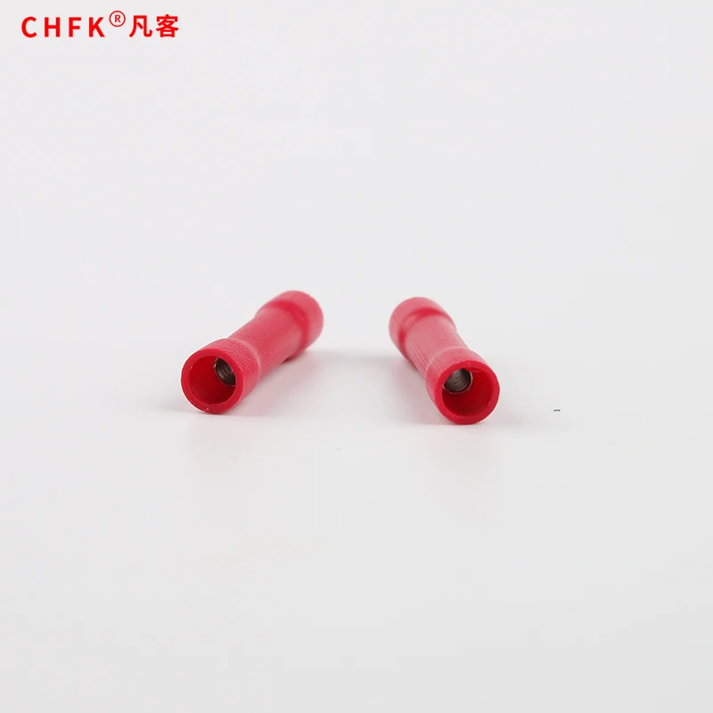 1000pcs BV1.25 connector terminals red 22-16 AWG 0.5-1.5mm Long Full-Insulating Middle Joints Type TL-JTK