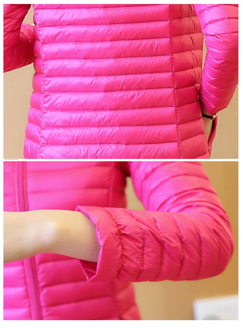 Aggiungere ultra tenere in caldo Imbottiture Giacca anatra bianca di Modo Imbottiture di Inverno Delle Donne Wadded Giubbotti Parka Con Cappuccio