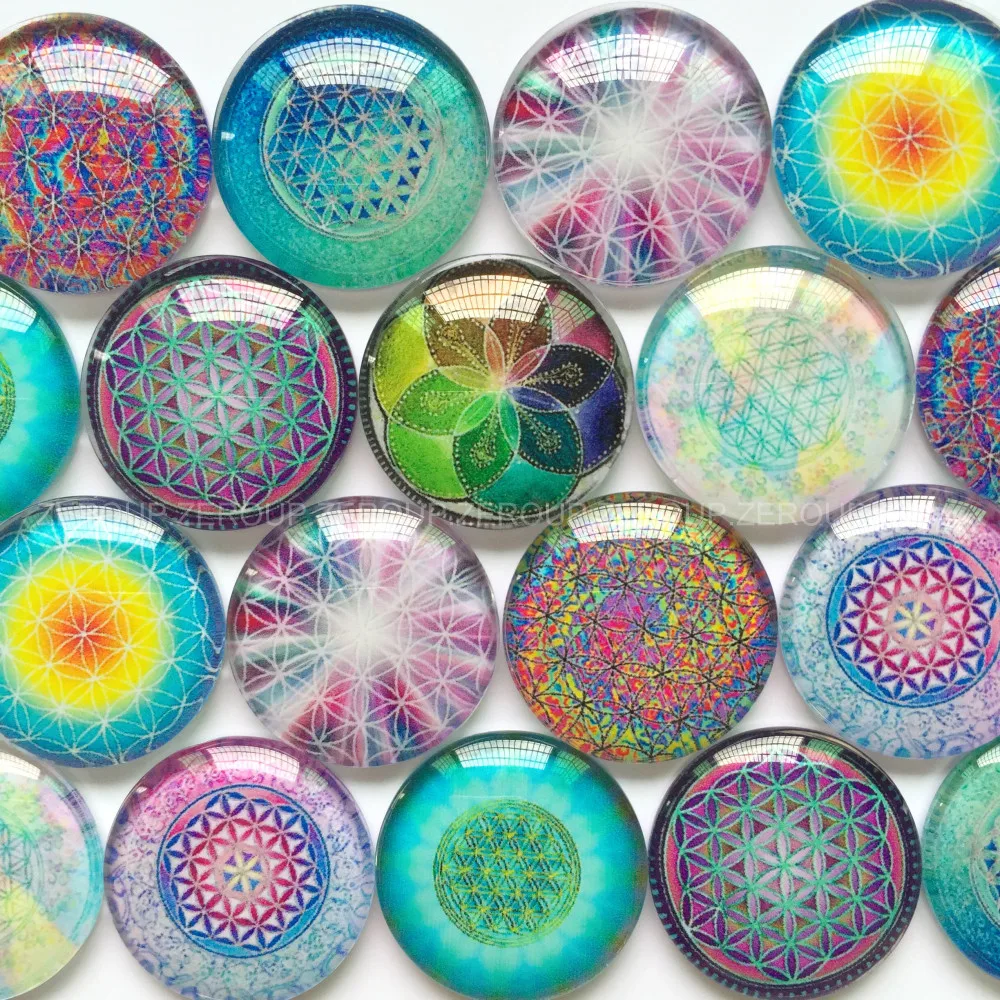 ZEROUP 12mm 20mm Handmade Photo Glass Cabochons Mixed Pattern Domed Round Jewelry Accessories Supplies for Jewelry TP-411