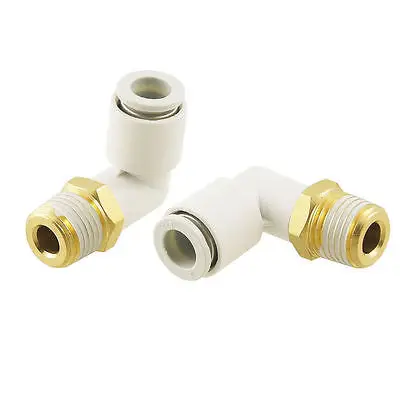 10 Pcs Push in to Connect Pneumatic Elbow Fitting 1/4