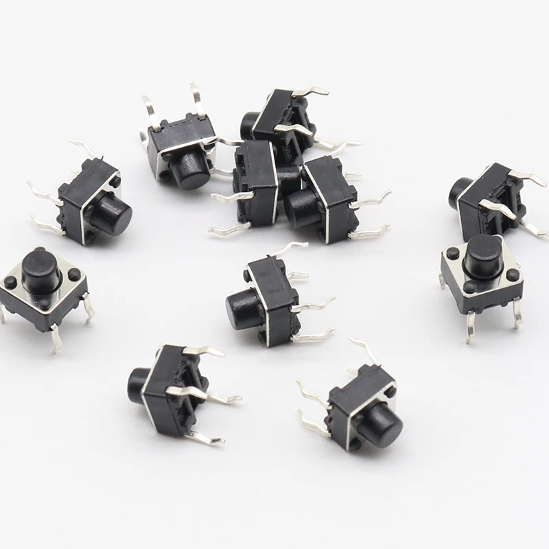 50pcs/lot 6x6x6MM 4PIN G91 Tactile Tact Push Button Micro Switch Direct Self-Reset DIP Top Copper