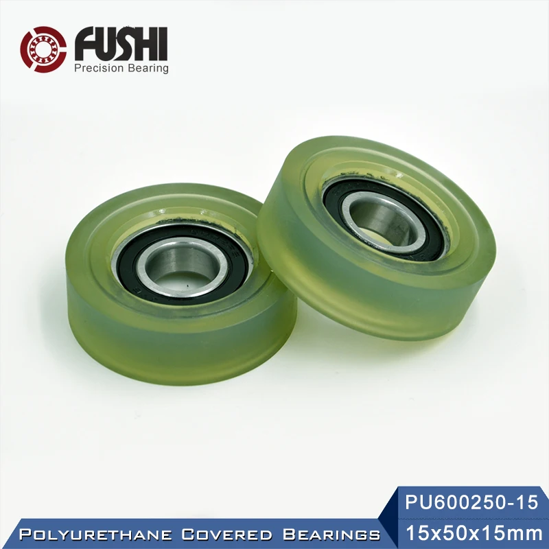 PU 6002 Polyurethane Covered Bearing 15*50*15 mm ( 2 Pcs ) Shaft 15mm PU600250-15 Urethane Cover PU6002 Bearings