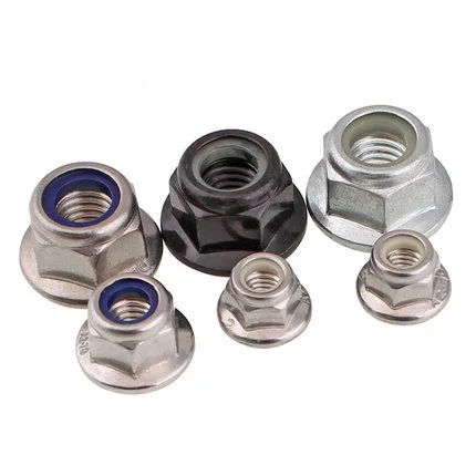 Hexagonal de acero inoxidable 316/304, brida, tuerca de nylon/tuerca de bloqueo antideslizante galvanizada M3M4M5M6M8M10