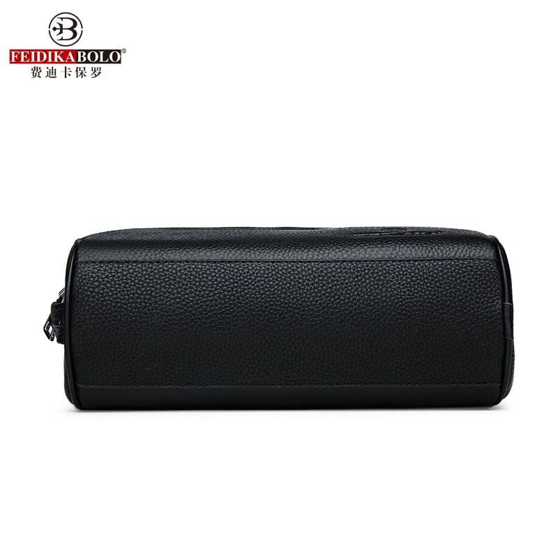 Hot Selling Genuine Cow Leather Men Clutch Bag Double Zipper Men\'s Clutch Fashion Cowhide Business Men Purse Male Mobile Wallets