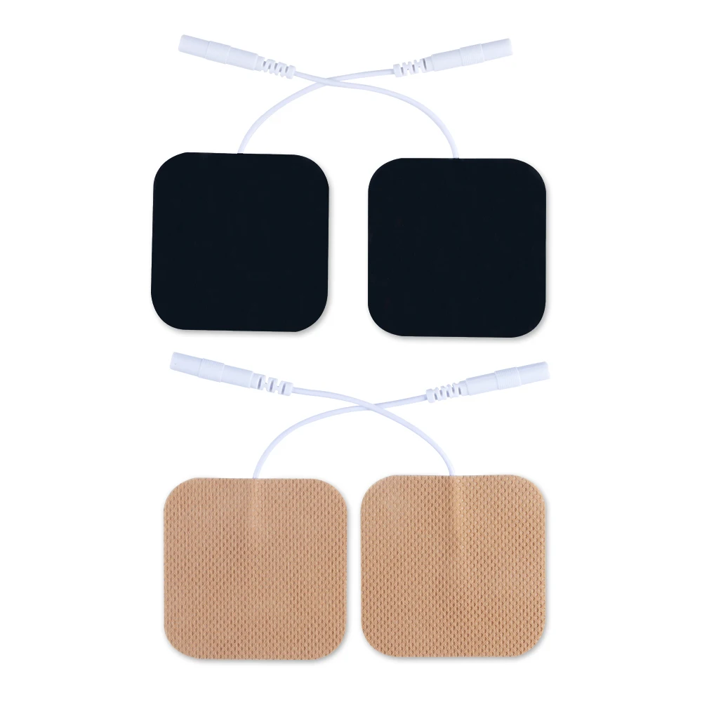 

4 Pairs Replacement TENS Unit Electrodes Pads 5*5cm With Plug Hole 2.0mm For TENS/EMS Machines