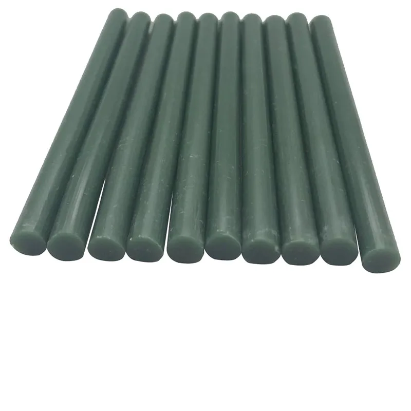 7MM Dark Green  Color Glue Sticks  For  Electric Glue Gun Car Audio Craft Repair Sticks Adhesive Sealing Wax Stick 10Pcs/lot