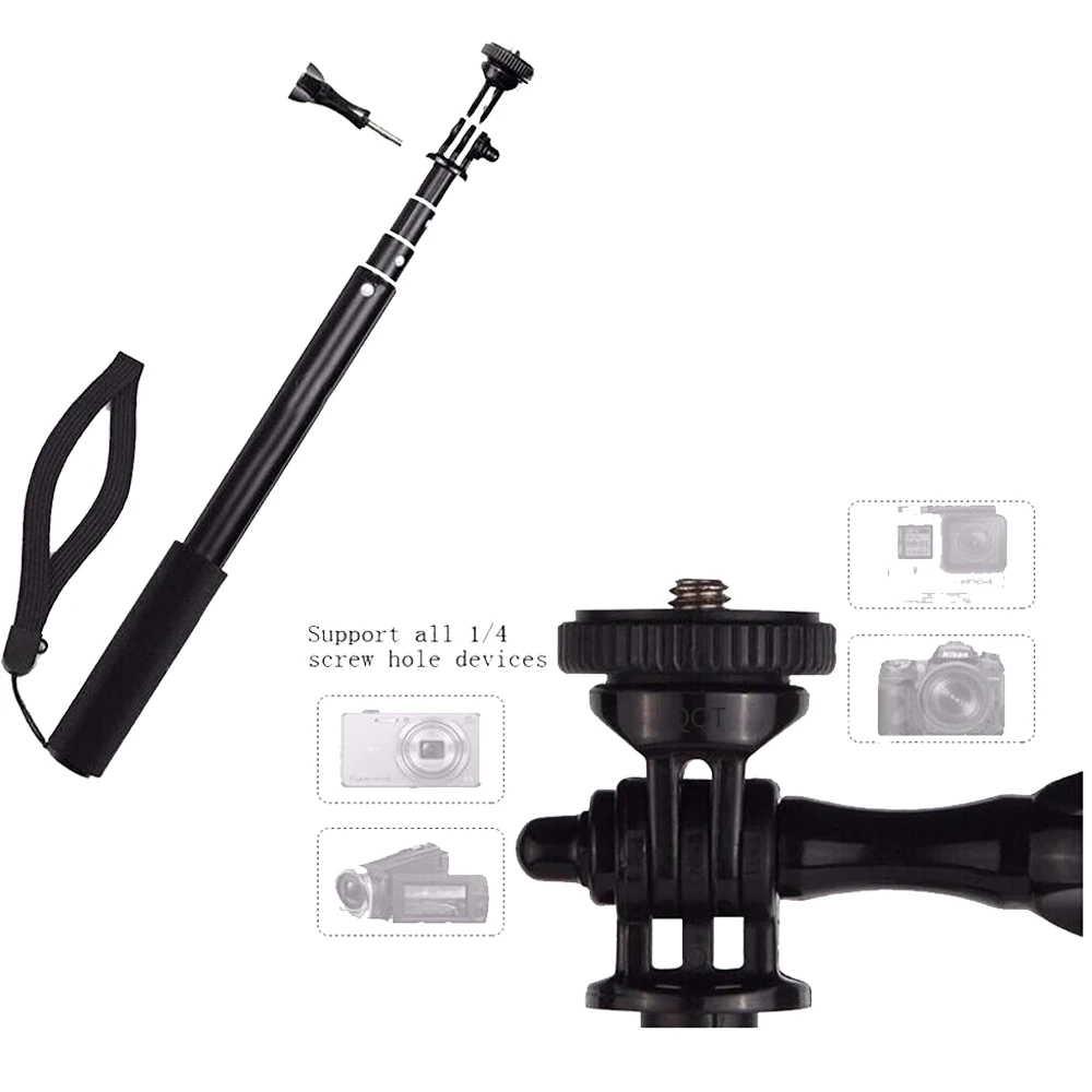 QQT for Gopro monopiede tripod allungabile portatile monopiede selfie stick monopiede for go pro hero12 11 9876 xiaomi yi/sj4000