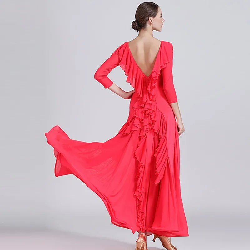 yellow ballroom dress woman ballroom dance clothes red spanish flamenco dress viennese waltz dress fringe tango dress foxtrot