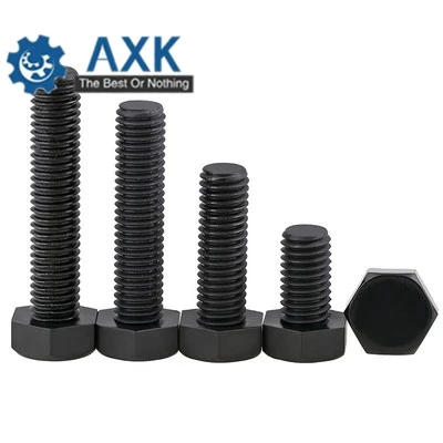 DIN933 Nylon External Hex Bolts Hex Screws Black M3 M4 M5 M6 M8 M10 M12 Plastic Screws Insulation Bolt PA66 GB5783