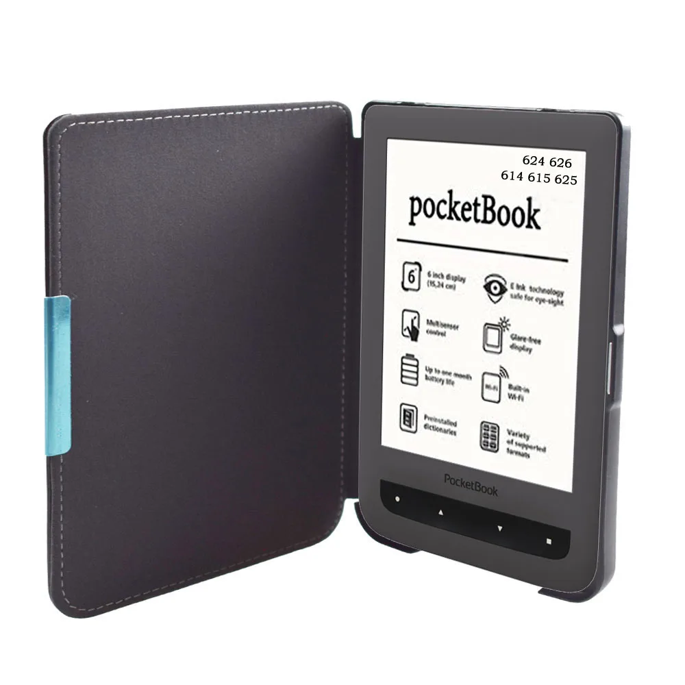 For Pocketbook 624 626 Case, Book Cover For Pocketbook Basic Touch Lux 2 eReader Also Fit Model PB614 615 625 Protective Cases