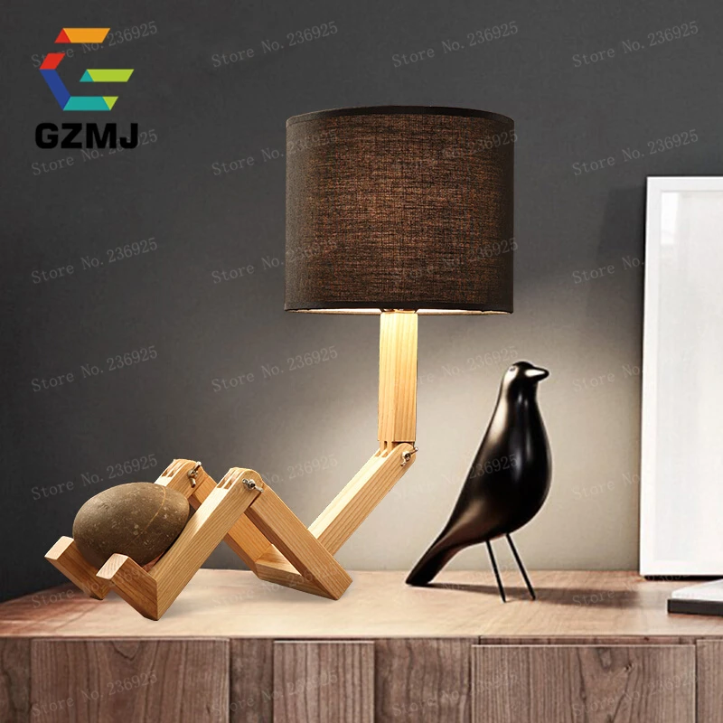 DIY Adjustable LED Table Lamp White/Black Bedside Reading Study Foldable Desk Light for Student Dorm Room American Country Style