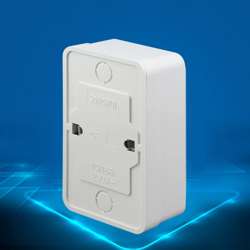 EU Dual  Surface Mounted Power Socket, White German Standard Panel, 16A EU Standard Wall Socket