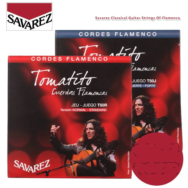 Savarez Tomatito Flamenco T50J T50R Nylon Classical Guitar Strings, High/Normal Tension