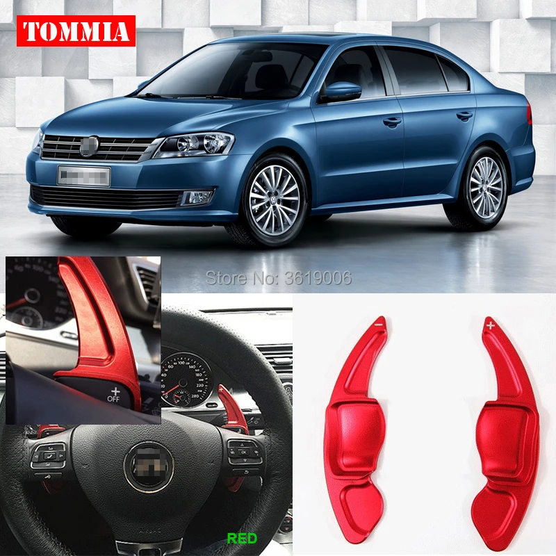 

tommia 2pcs Steering Wheel Aluminum Shift Paddle Shifter Extension For VW Lavida 2013-2016 Car-styling