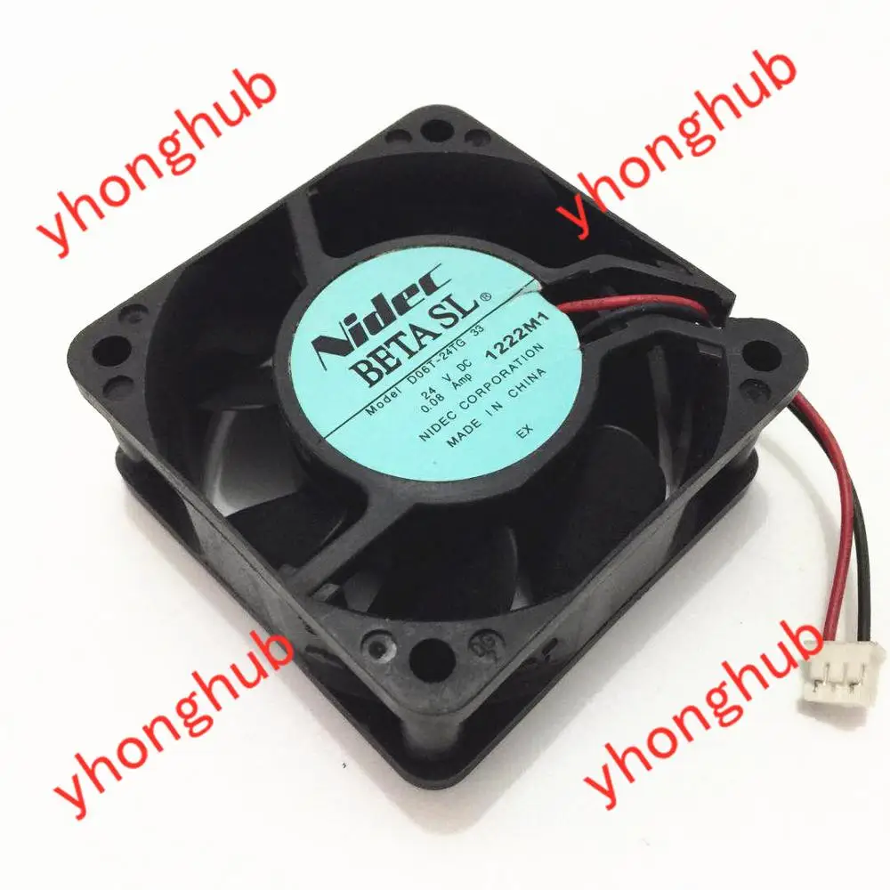 

Nidec D06T-24TG DC 24V 0.08A 60x60x25mm Server Cooling Fan