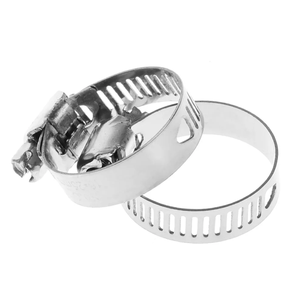 10Pcs Stainless Steel Adjustable Drive Hose Clamp Fuel Line Worm Clip 3/4"-1" -Y103