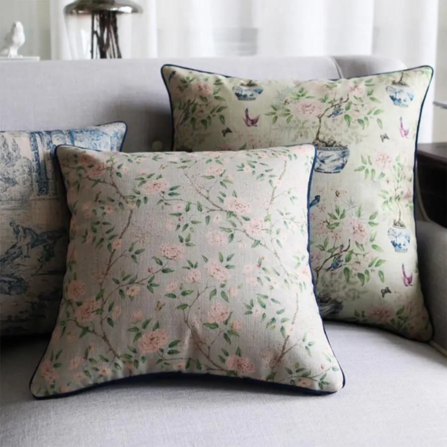 Free Shipping!!Pastoral flower square throw pillow/almofadas case girl 45x45 53x53 60x60,nordic design cushion cover home decore