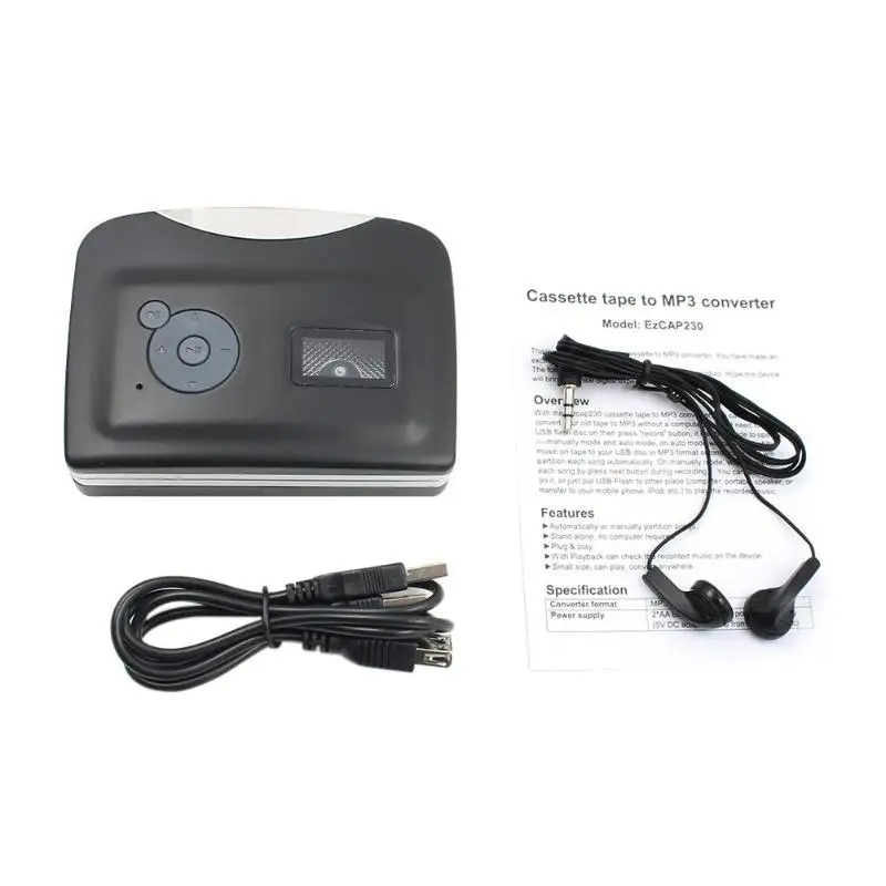 1 шт., переходник с кассеты на ПК, USB, для MP3, CD, цифровой аудиоплеер, для MP3, запись, автостайлинг, плееры