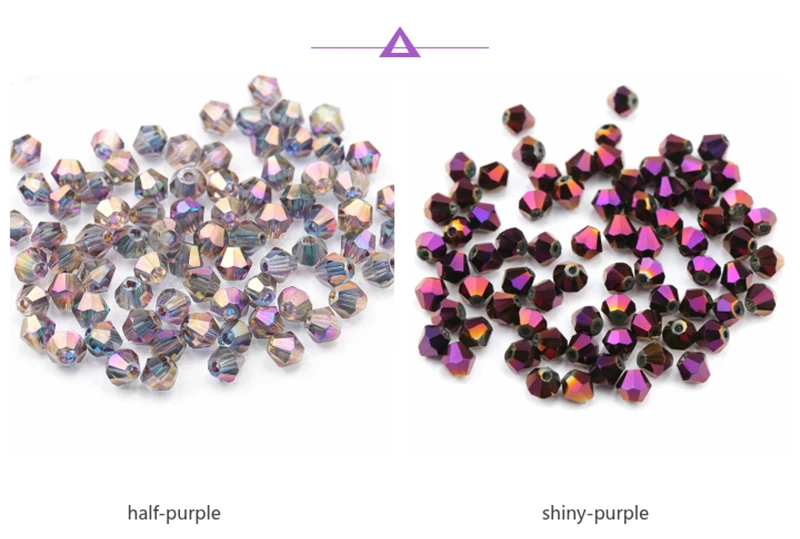 4mm shiny metall farbe doppelkegel perlen 5238 glas Perlen halb überzogene farbe Perlen kristall schmuck perlen für Schmuck Machen 120 teile/los – Detail 9