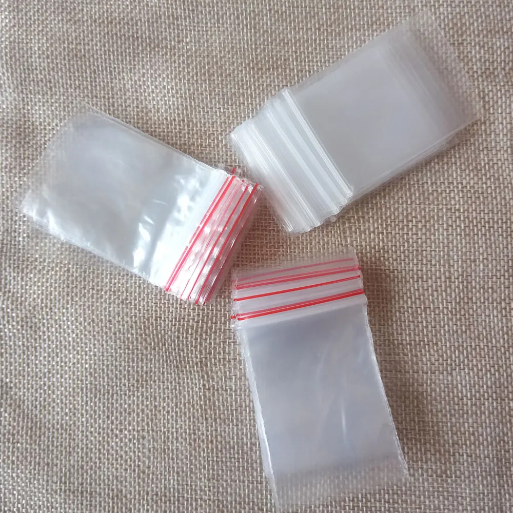 100pcs 4*6cm Jewelry Packaging Bag Small Ziplock Zip Zipped Lock Reclosable Plastic Poly Clear Storage Bags Party Supplies