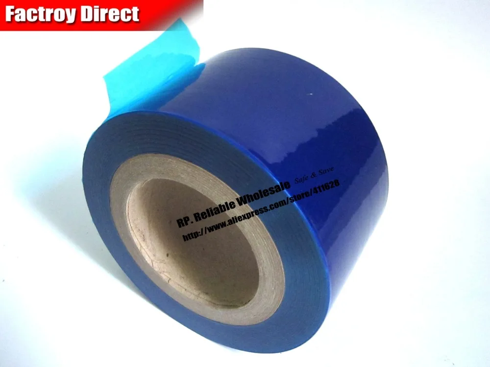 78mm* 200M*0.05mm Self Adhesive Blue Protective Film for Metal, Aluminum alloy Appliance, Glass, Watch Surface