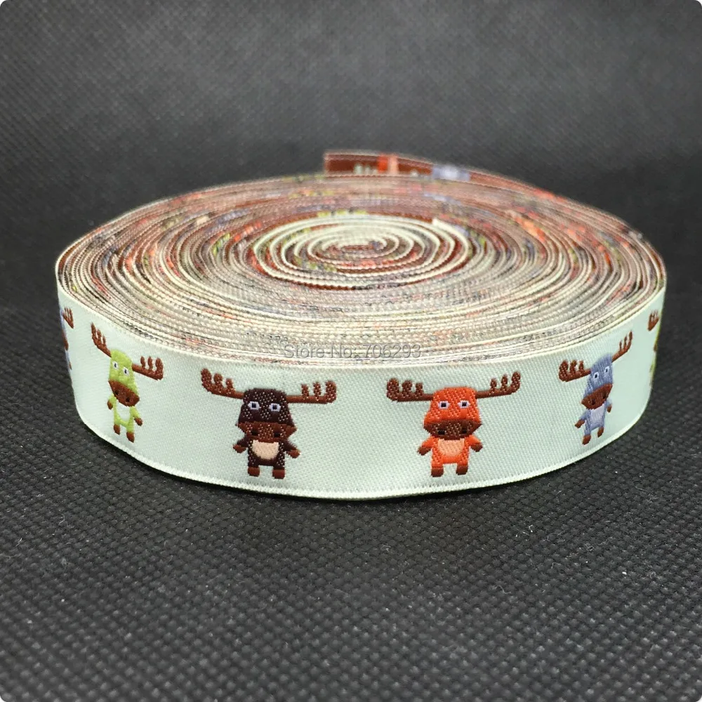 2014 NEW 5/8'' 16mm  Wide 10yard/sets  Woven Jacquard Ribbon with cow For Dog Collar KTZD2014071411