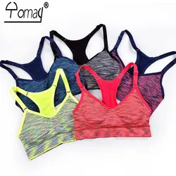 Yomay women Sports Bras Fitness Sports Bra Top Shockproof Shapes Quick Dry Running Gym Adjustable Underwear push up Yoga Bra Top