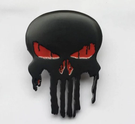 Black Punisher Skull Belt Buckle JF-B1017 suitable for 4cm wideth belt with continous stock