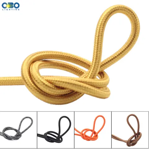 2*0.75mm Electrical Wire Pendant Lamp Cable Twisted Textile Overhead Cord Edison Pendant Light Wire   2m/5m/10m Multiple Colour