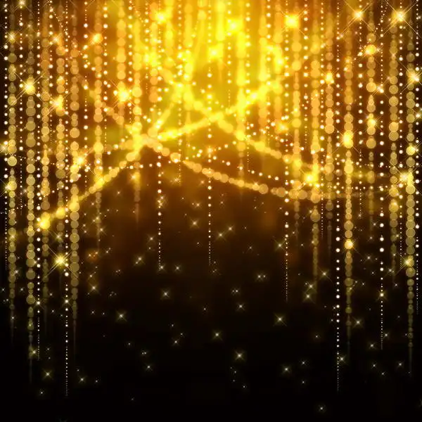 

Sparkly Glitter Gold Beaded Black Bokeh backdrop polyester or Vinyl cloth High quality Computer print party background