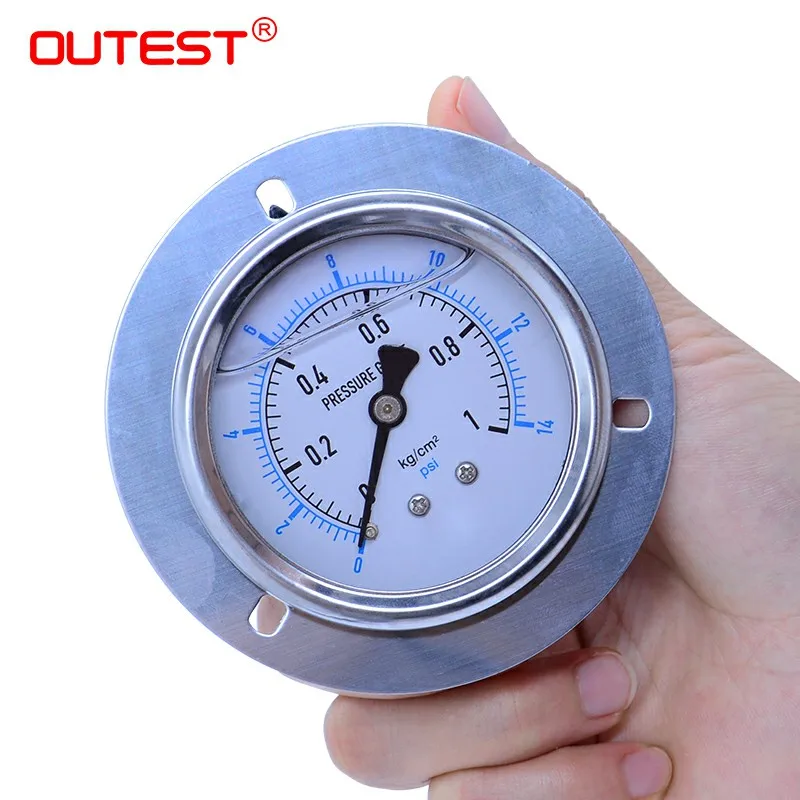 OUTEST Air oil water Hydraulic Pressure gauge Thread G 1/4 13mm Axial stainless steel manometer pressure gauge wide range choice