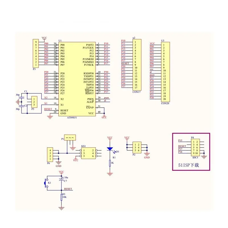 51 AVR Mcu STC scheda di sistema minima sviluppo dell\'apprendimento STC89C52 AT89S52 40P modulo sede di bloccaggio programmatore microcontrollore