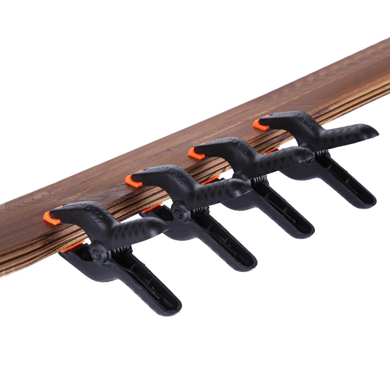 Braçadeira de nylon para estúdio fotográfico, braçadeira de plástico em forma de a com clipe universal para trabalho em madeira, 4 tamanhos e 6 polegadas