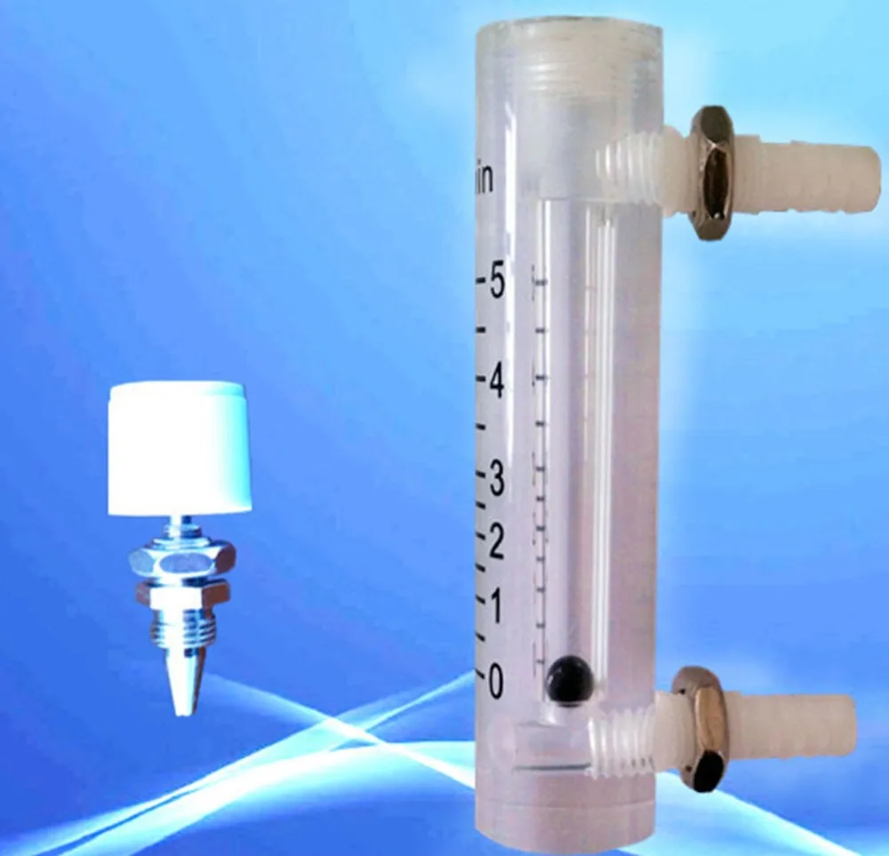 

LZQ-3 (0-5)LPM plastic air flowmeter (H=90mm Oxygen flow meter)with control valve for Oxygen conectrator ,it can adjust flow