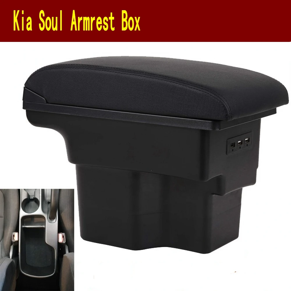 

For kia Soul armrest box central Store content Storage box with kia Sauer rio armrest box USB interface