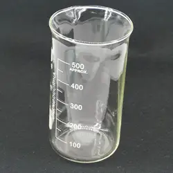 500ml Tall Form Beaker Chemistry Laboratory Borosilicate Glass Transparent Beaker Thickened with spout