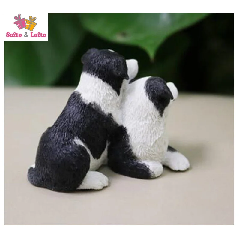 CUTE baby Border Collie dogs artificial figure,car styling room decoration,Christmas gift toy doggy, puppy pet cake decorations