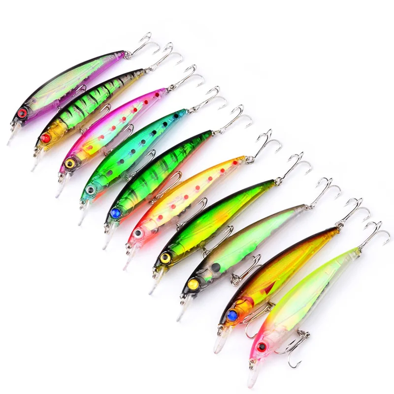 KMRESA 1 Uds pececillo flotante 11cm 13,4g señuelo de pesca láser cebo Artificial duro ojos 3D pesca Wobblers Crankbait
