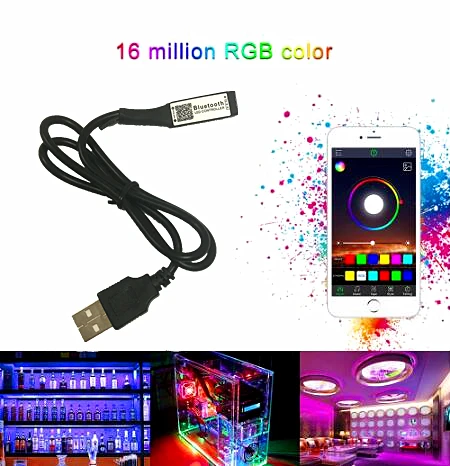 Mini USB Bluetooth LED Controller Timer Multicolor Changing Voice Smart RGB Controller for 5V 3528 5050 LED Strip TV Backlight