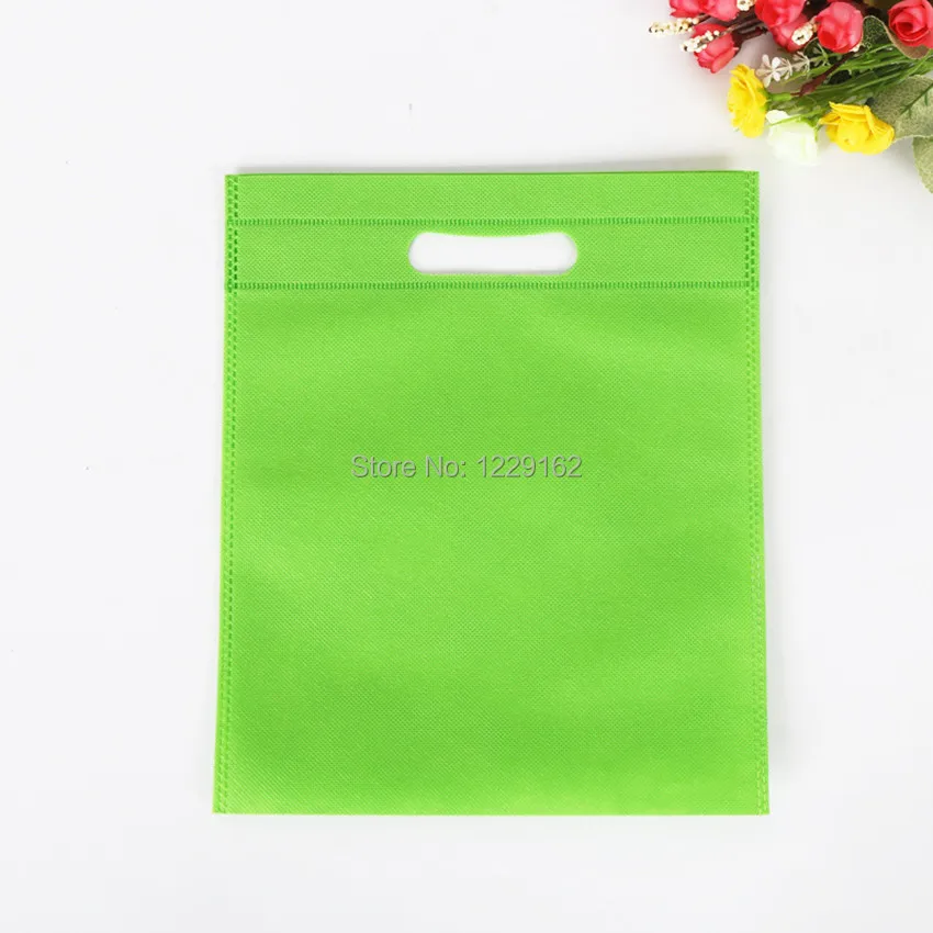 Free shipping 40x50cm Promotional Nonwoven Gift Bags Colorful Plain Dyed Ultrasonic PP Non woven Shopping Bags Party Supplies