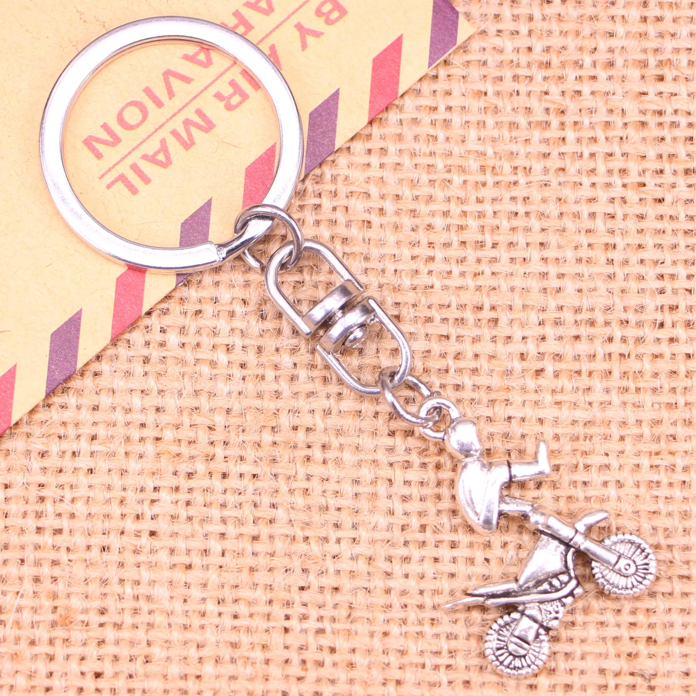 20pcs New Fashion Keychain 29*23 mm motorcycle motorcross Pendants DIY Men Jewelry Car Key Chain Ring Holder Souvenir For Gift