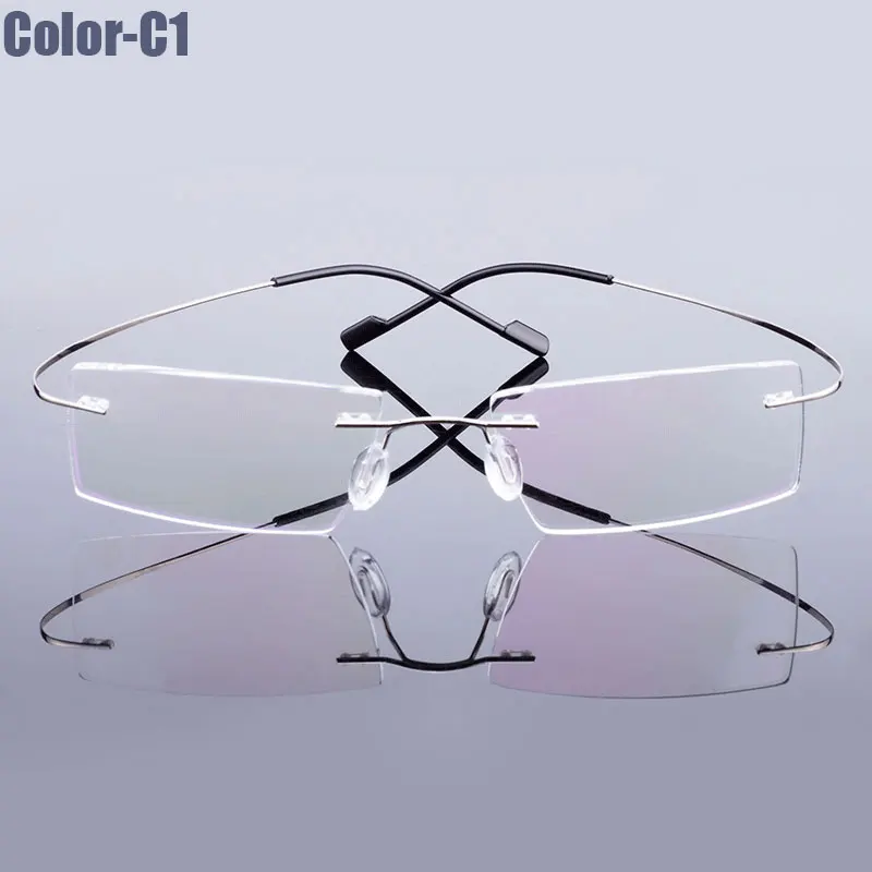 Gmei Optische Mode Randlose Brille Rahmen Speicher Legierung Brillen Rezept Ultraleicht Flexible Rahmen 9 Farben T8089