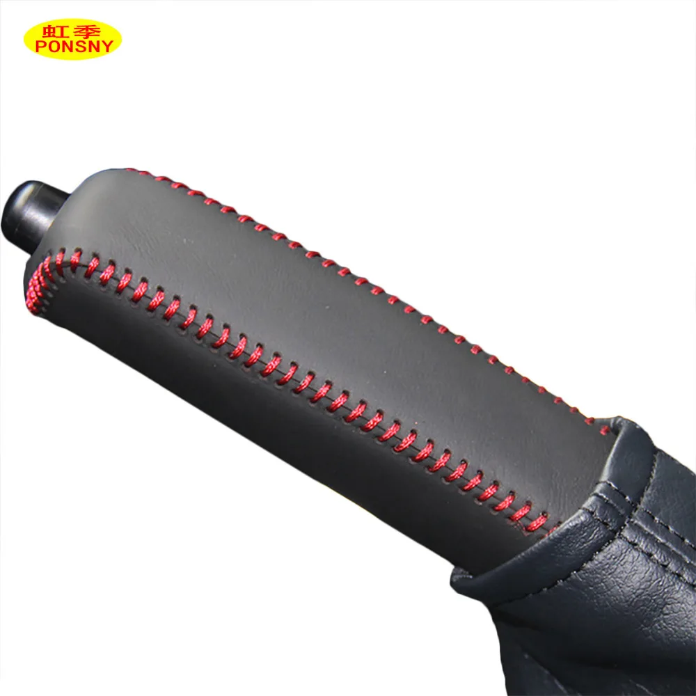 PONSNY Car Handbrake Covers Case for TOYOTA Land Cruiser Prado LC150 LC200 Genuine Leather Car-styling Handbrake Grips Cover