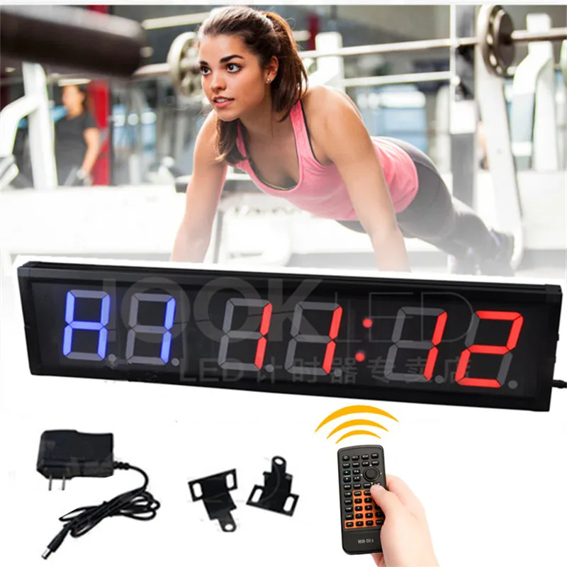 4"Remote Control Countdown Clock Gym Boxing Guitar Stopwatch Countdown Interval Timer Timer TABATA, FGB, MMA1, MMA2 4 Training